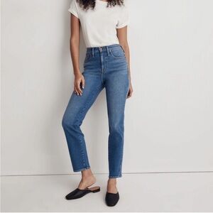 Madewell Stovepipe Jeans Classic Blue Ankle Straight Leg Jeans Size 26 Petite